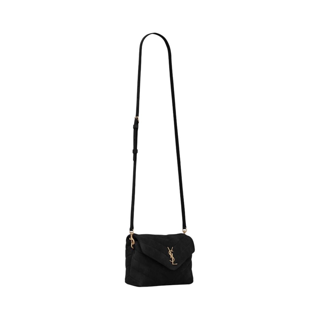 생로랑 Y 퀼티드 스웨이드 스무스 레더 루루 토이 스트랩 백 블랙(Saint Laurent Loulou Toy Strap Bag in Y Quilted Suede and Smooth Leather Black) - 2