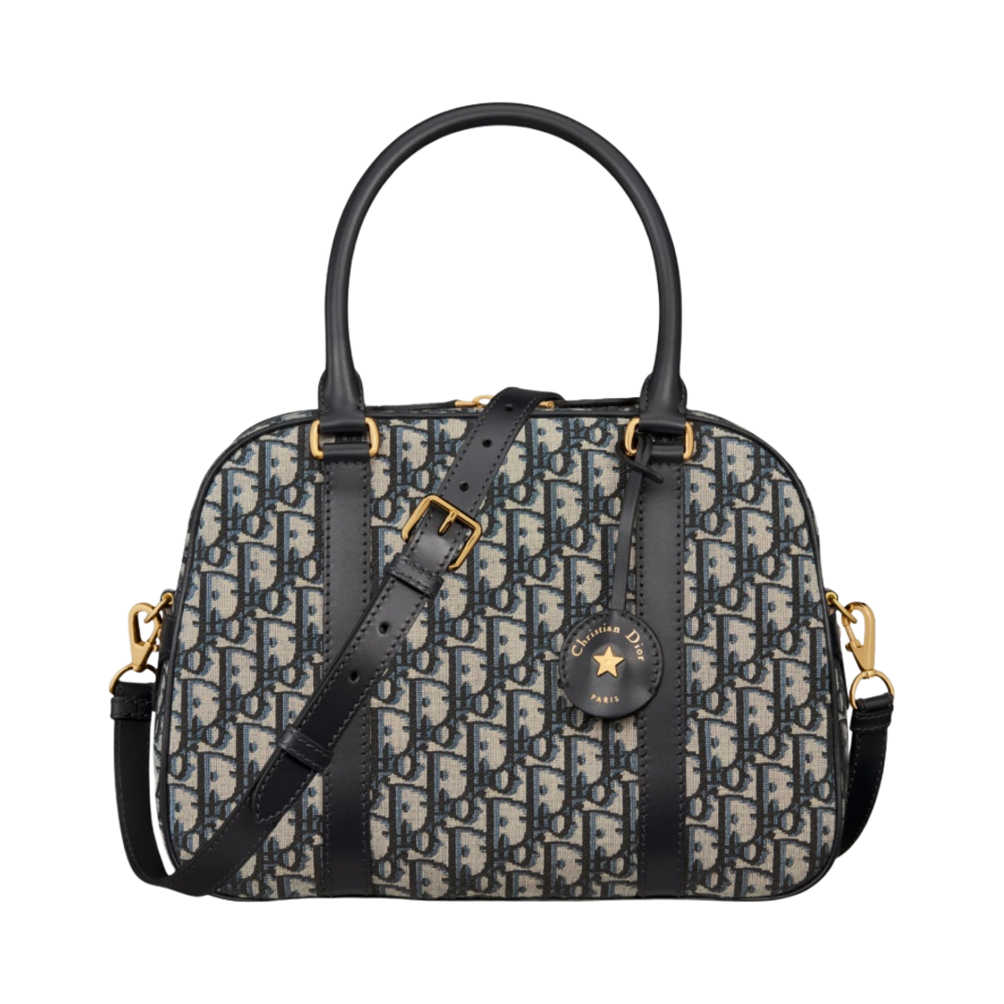 디올 라지 디바이브 볼링 백 오블리크 자카드 블루(Dior Large D-Vibe Bowling Bag Oblique Jacquard Blue) - 1