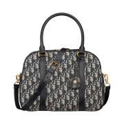 Dior Large D-Vibe Bowling Bag Oblique Jacquard Blue