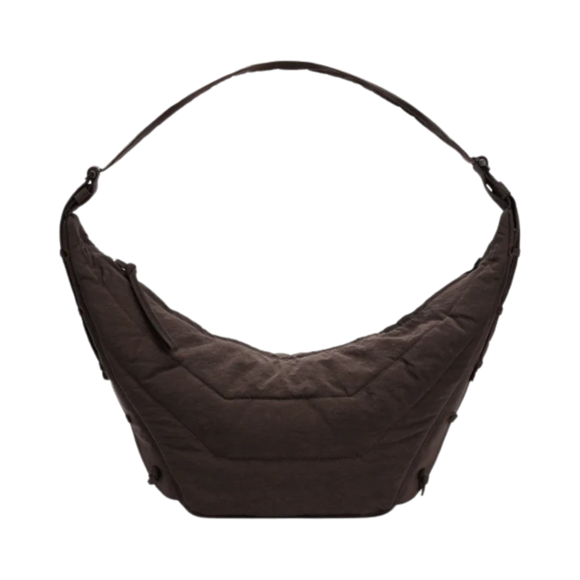 BG0074-LF1330-490 Lemaire WR Nylon Canvas Medium Soft Game Bag Dark Chocolate