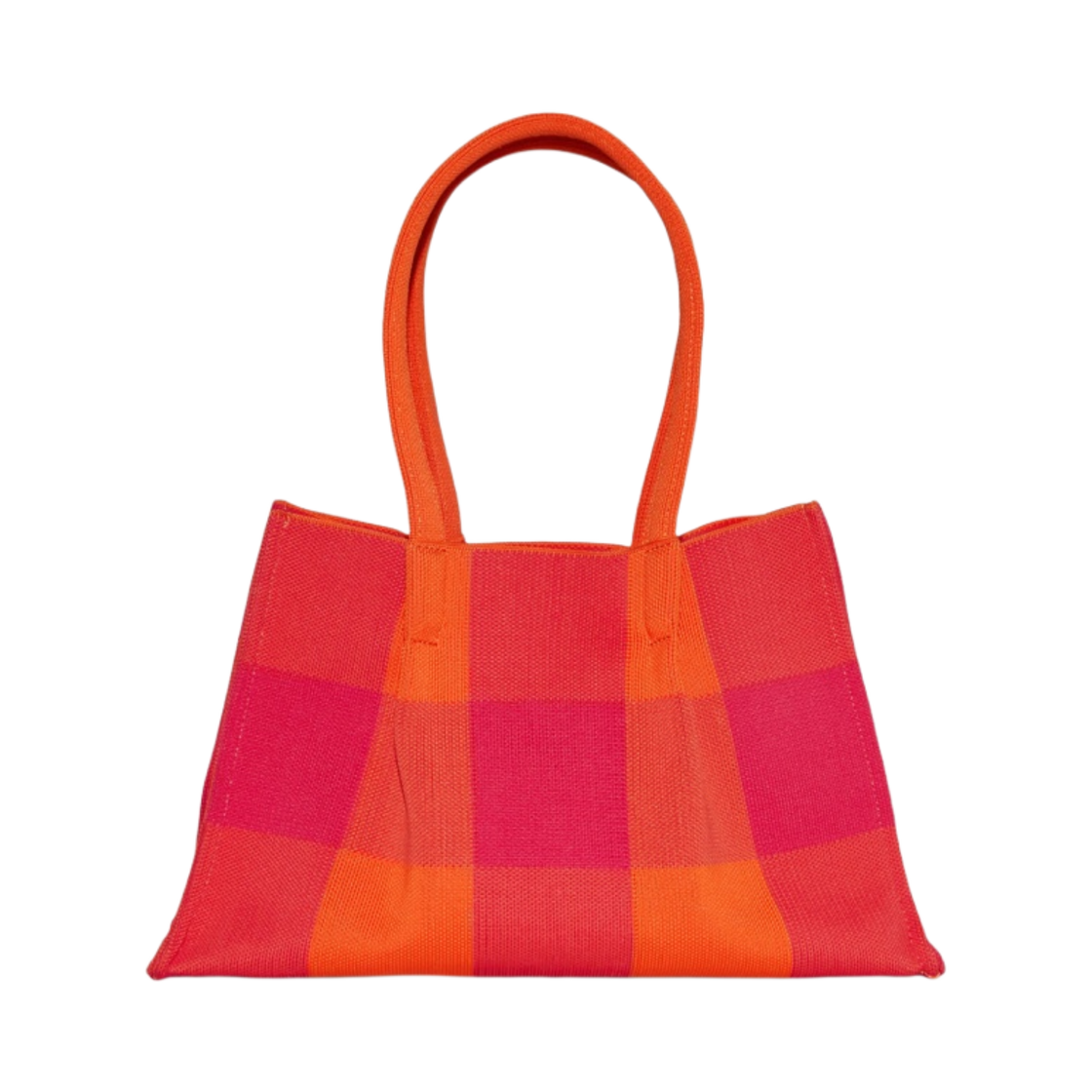 코스 미니 체크 쇼퍼백 브라이트 오렌지 핑크