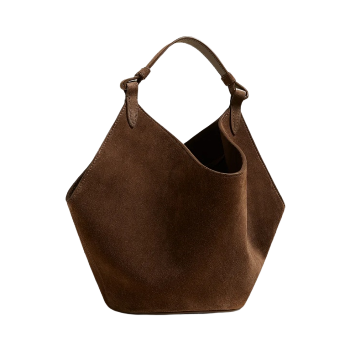 케이트 더 미니 로터스 백 카프스킨 스웨이드 토피(Khaite The Mini Lotus Bag in Calfskin Suede Toffee)