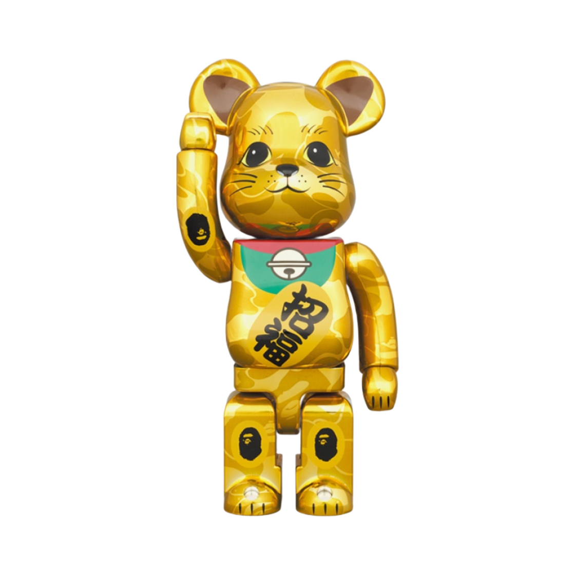 베어브릭 x 베이프 마네키네코 골드 플레팅 & 다루마 실버 플레팅 100% & 400% 세트 (2개 세트)(Bearbrick x BAPE Maneki Neko Gold Plated & Daruma Silver Plated 100% & 400% Set (Set of 2)) - 2