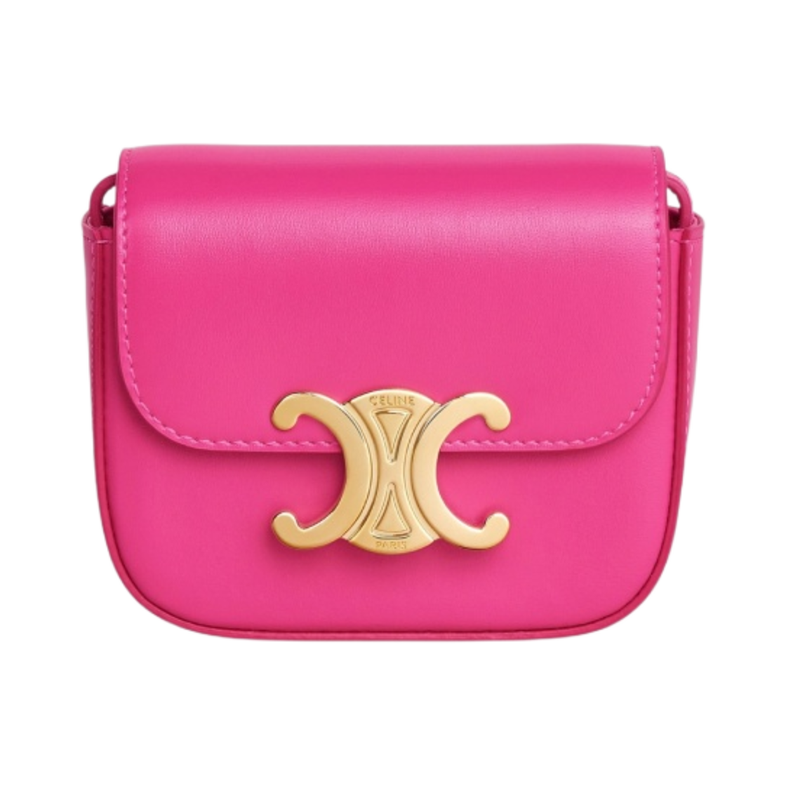 셀린느 샤이니 카프스킨 미니 트리옹프 백 브라이트 핑크(Celine Mini Triomphe Bag in Shiny Calfskin Bright Pink) - 1