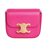 Celine Mini Triomphe Bag in Shiny Calfskin Bright Pink