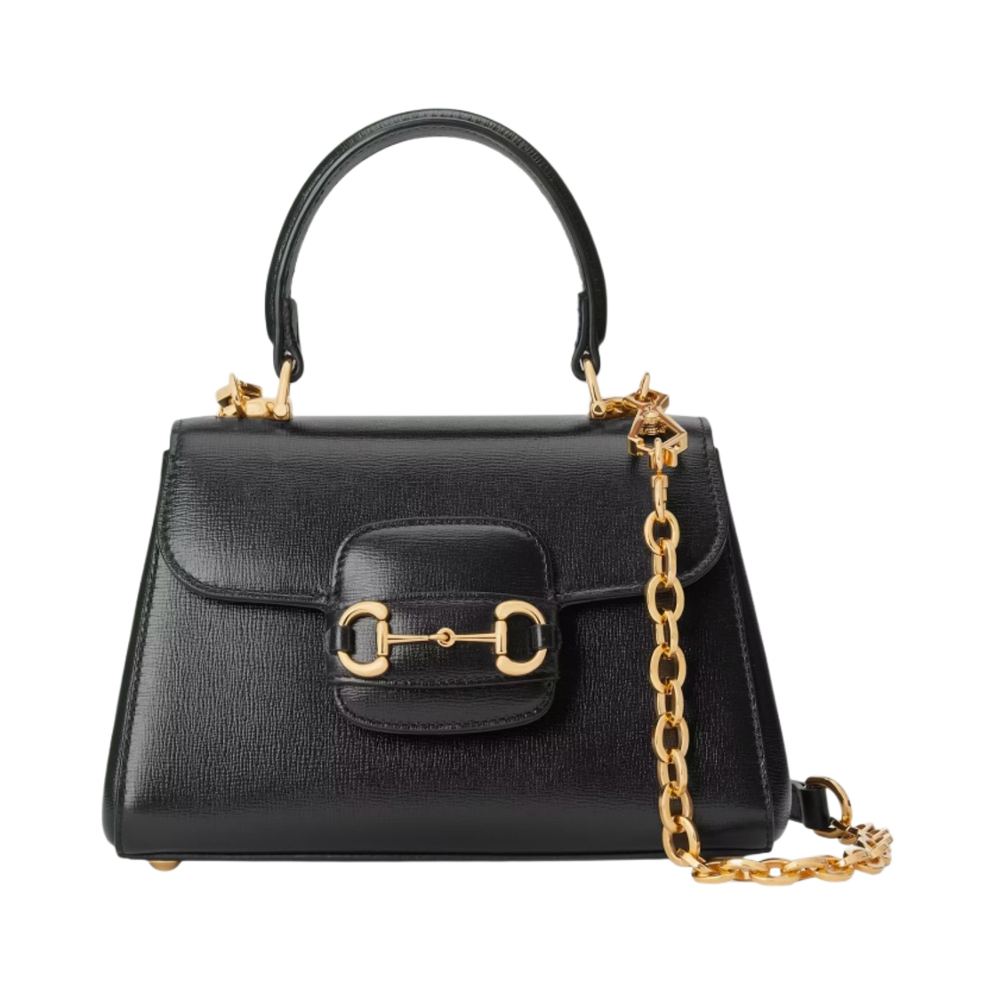 구찌 홀스빗 1955 탑 핸들백 블랙(Gucci Horsebit 1955 Top Handle Bag Black) - 1