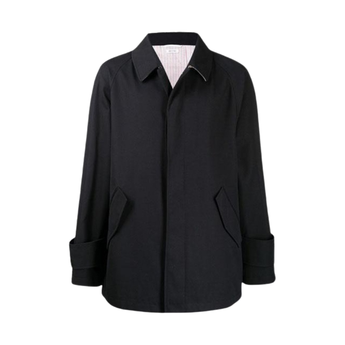 톰브라운 워터프루프 코튼 트윌 힙 렝스 드라이버 자켓 네이비(Thom Browne Hip Length Driver Jacket in Waterproof Cotton Twill Navy) - 1