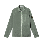 Stone Island 1200005 Nylon Metal in Econyl Overshirt with Pocket and Two-Way Zip Sage Green - 25SS