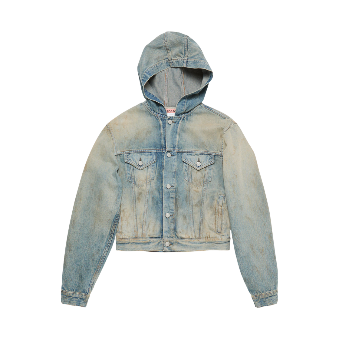 C90199-863 Acne Studios Denim Jacket with Hood Mid Blue