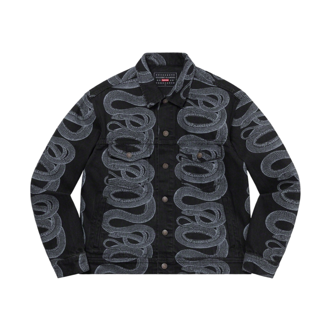 슈프림 x 히스테릭 글래머 스네이크 데님 트러커 자켓 블랙 - 21SS(Supreme x Hysteric Glamour Snake Denim Trucker Jacket Black - 21SS) - 1