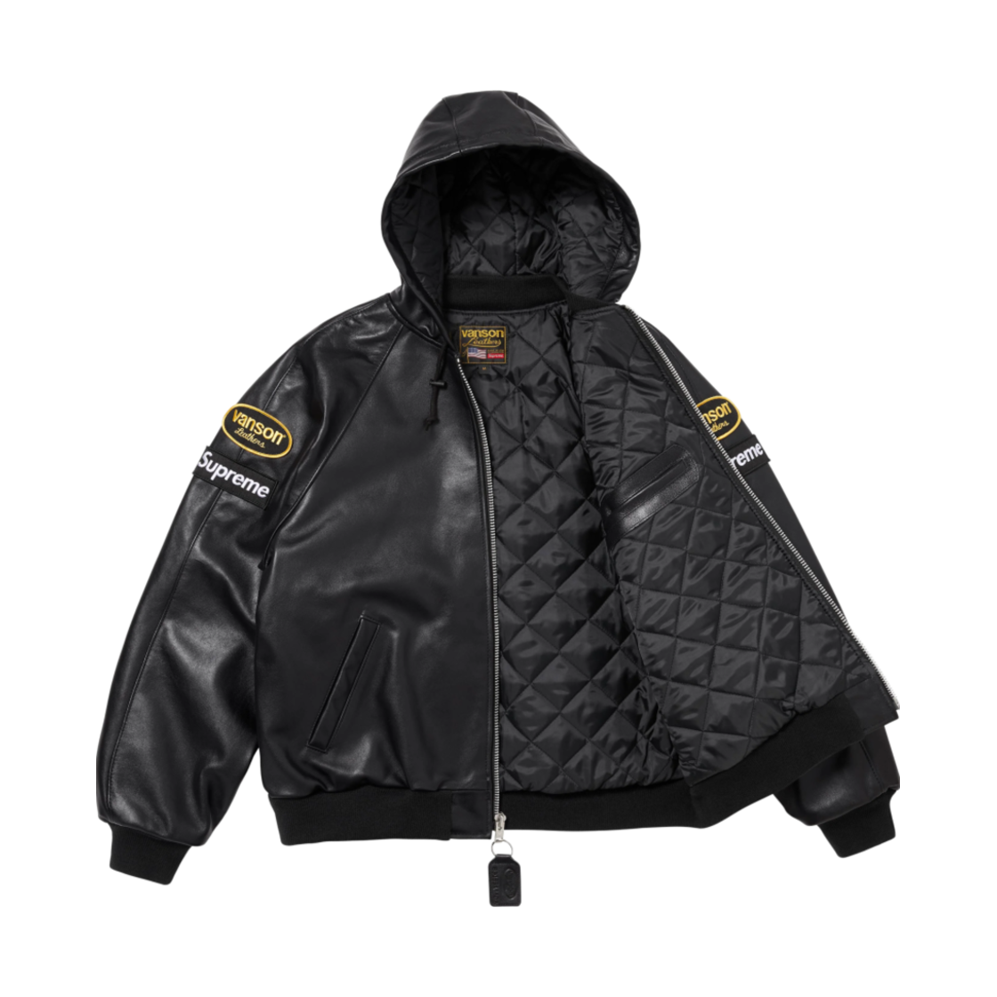 슈프림 x 밴슨 레더 후드 워크 자켓 블랙 - 24FW | Supreme | KREAM