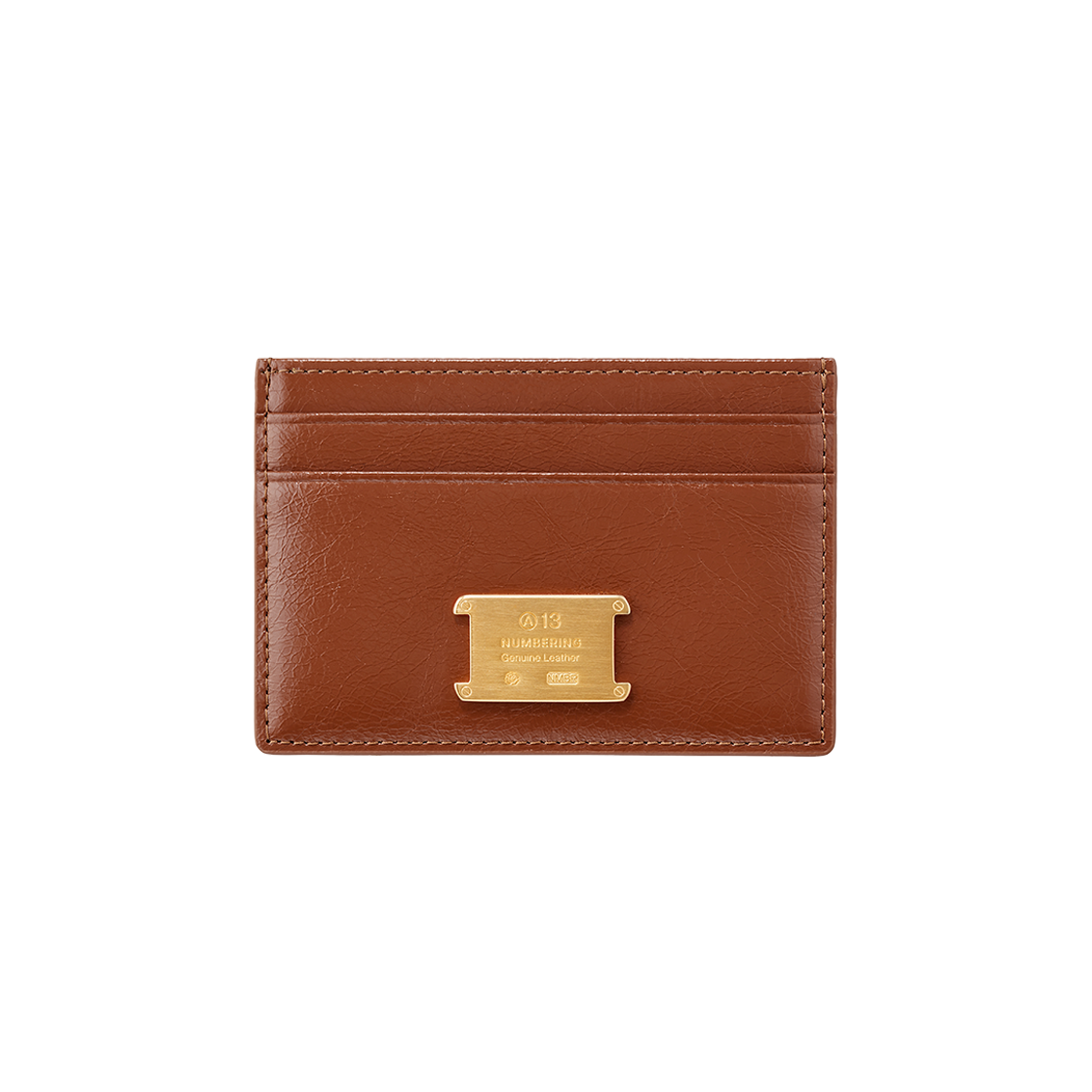 넘버링 #1050 크랙 레더 카드 홀더 브라운(NUMBERING #1050 Cracked Leather Card Holder Brown)
