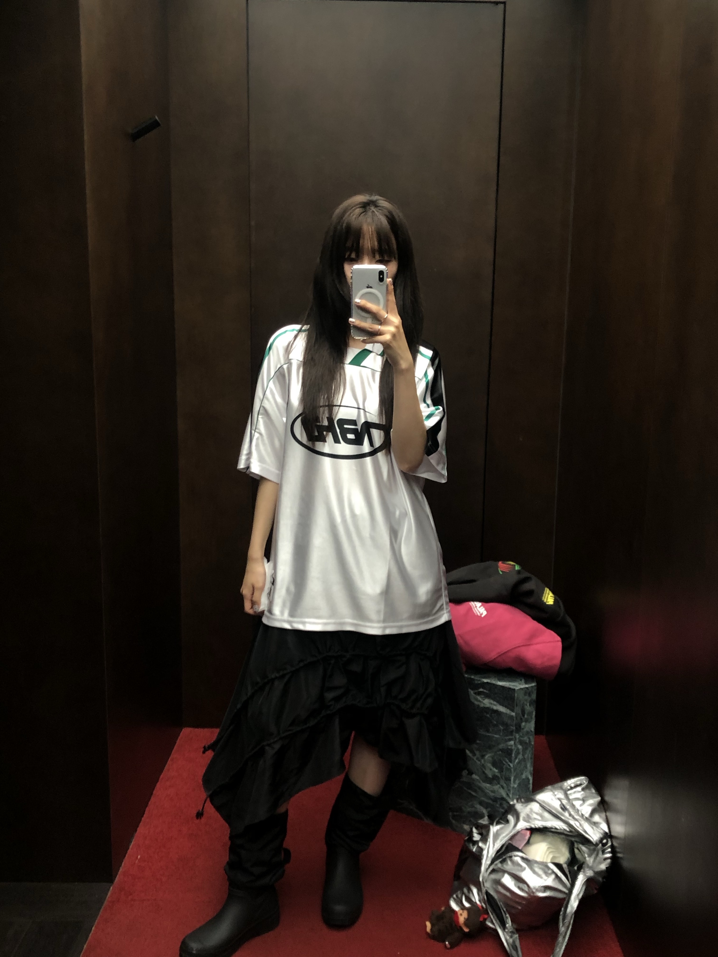 (W) Hunter x Ojos Play Tall Travel Boots Black, Palace Palace Shop Reusable Bag Silver - 22FW 착용 스타일 - 1