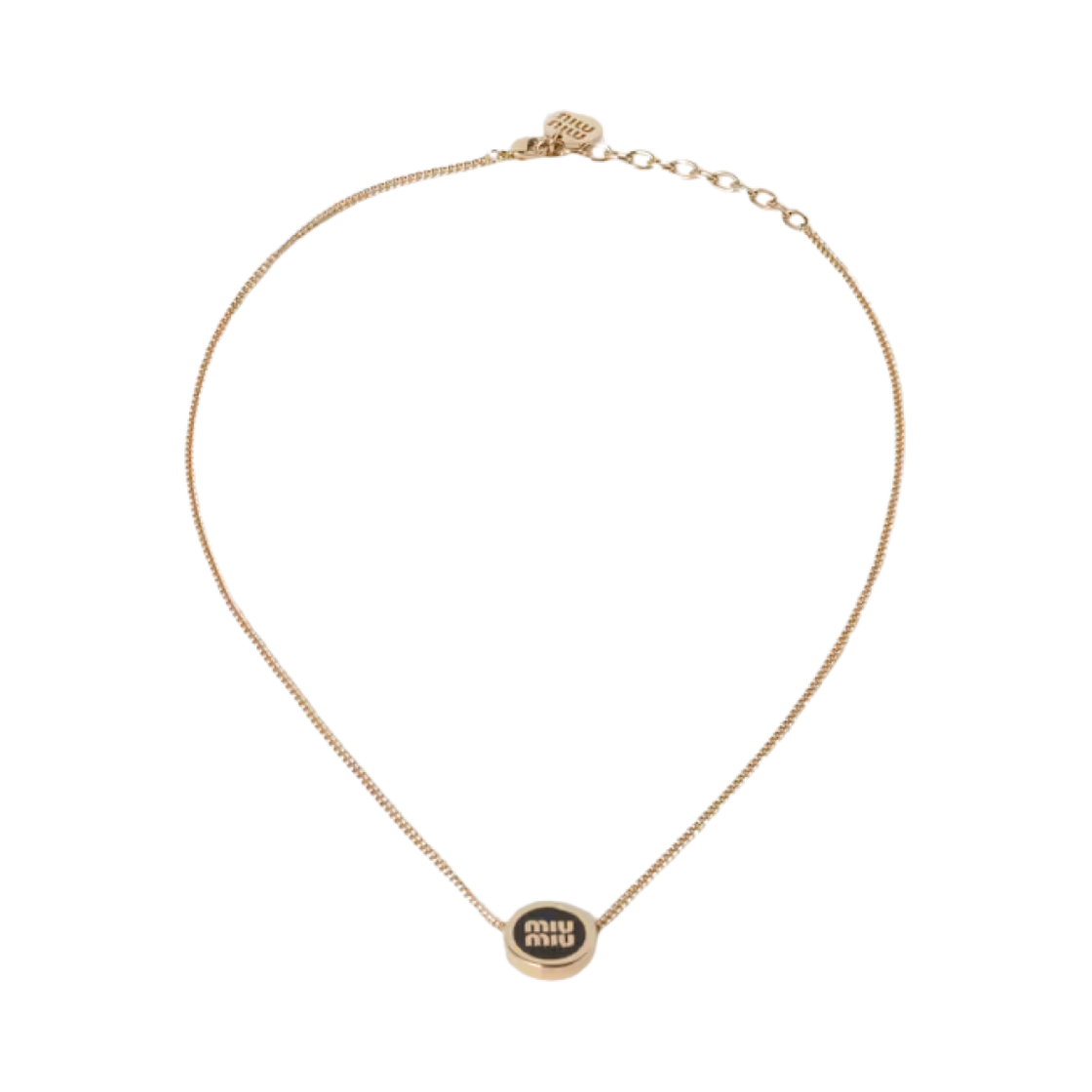 (W) 미우 미우 메탈 네클리스 블랙((W) Miu Miu Metal Necklace Black)