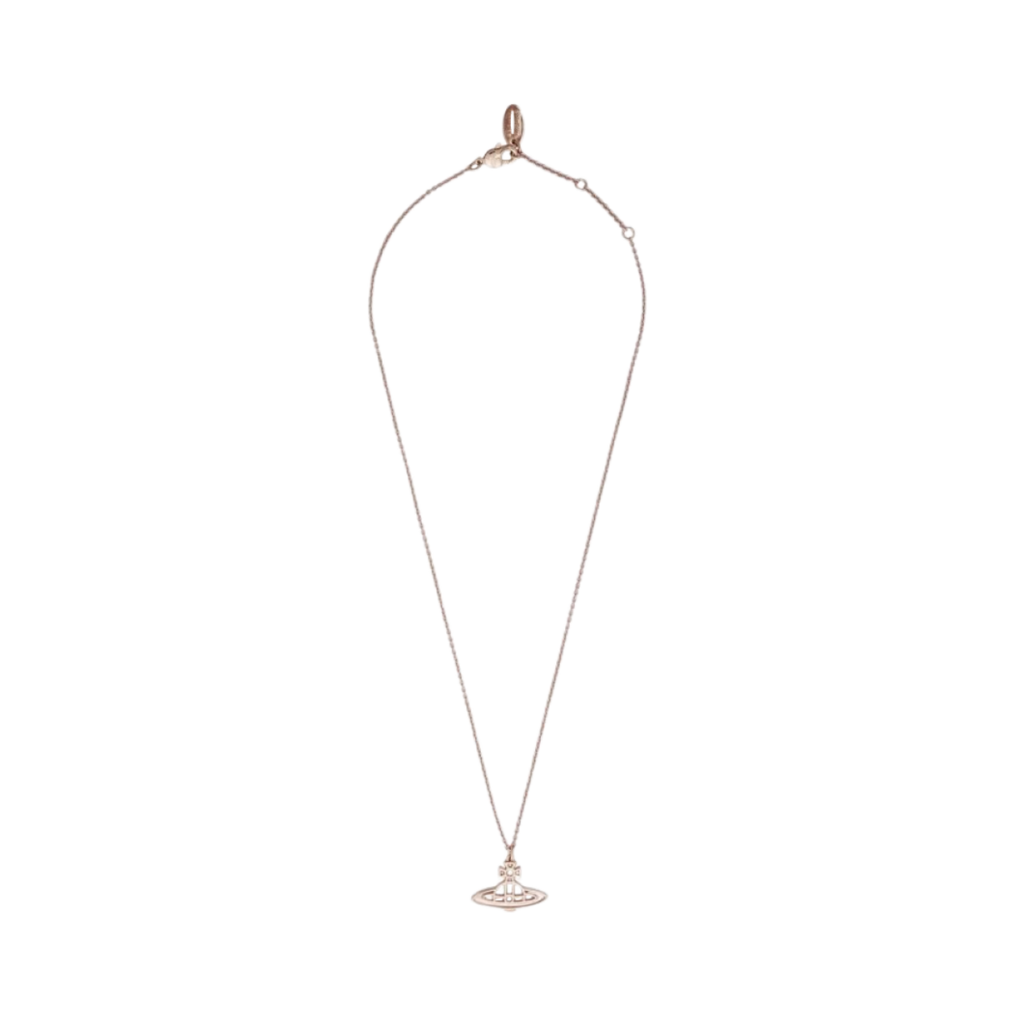 비비안 웨스트우드 씬 라인 플랫 오브 펜던트 핑크 골드
