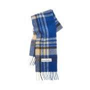 Acne Studios Mohair Tartan Muffler Electric Blue Beige