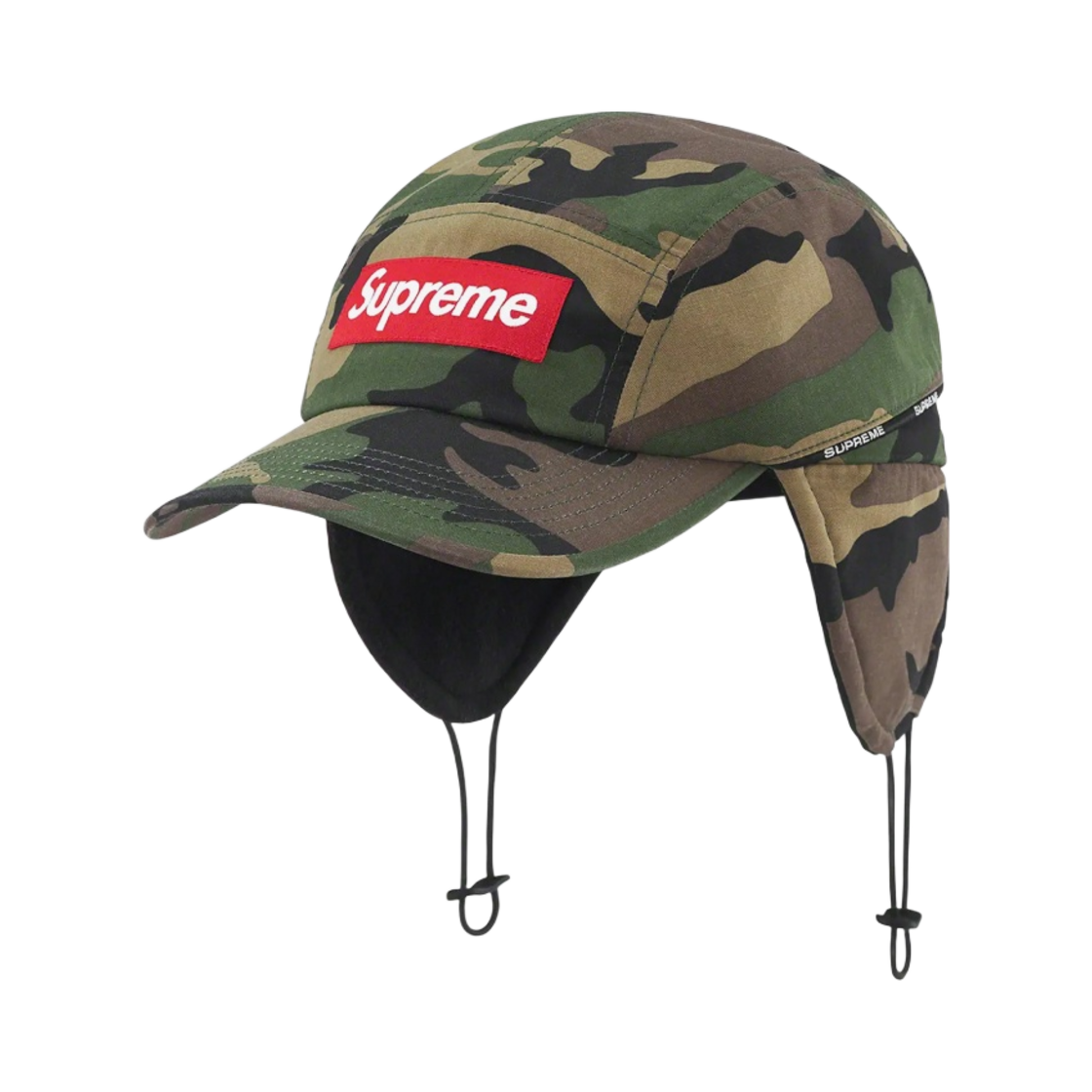 슈프림 패커블 이어플랩 캠프캡 우드랜드 카모 - 22FW