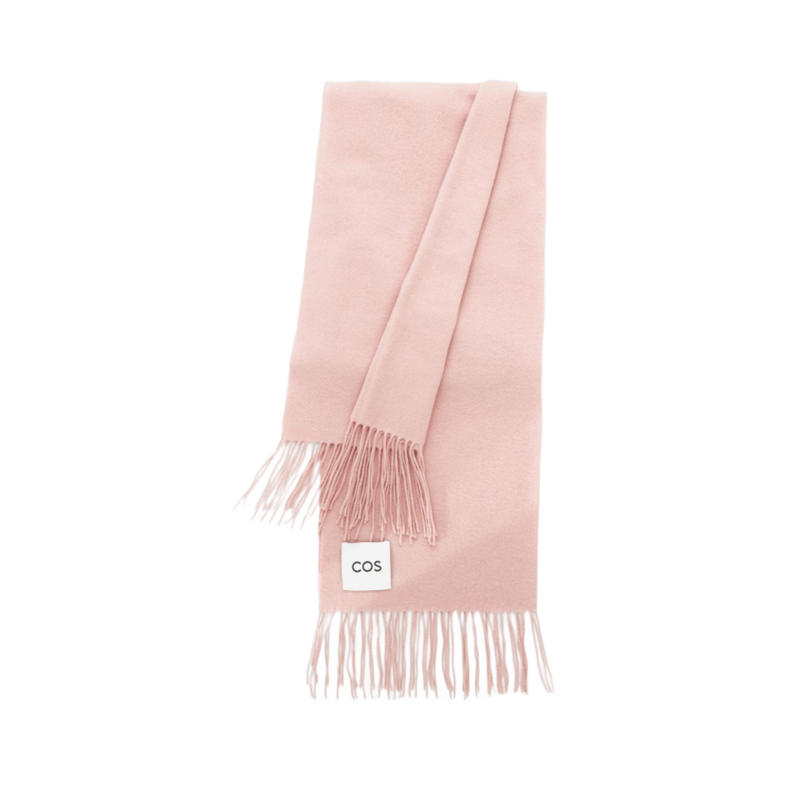 코스 프린지 퓨어 울 머플러 라이트 핑크