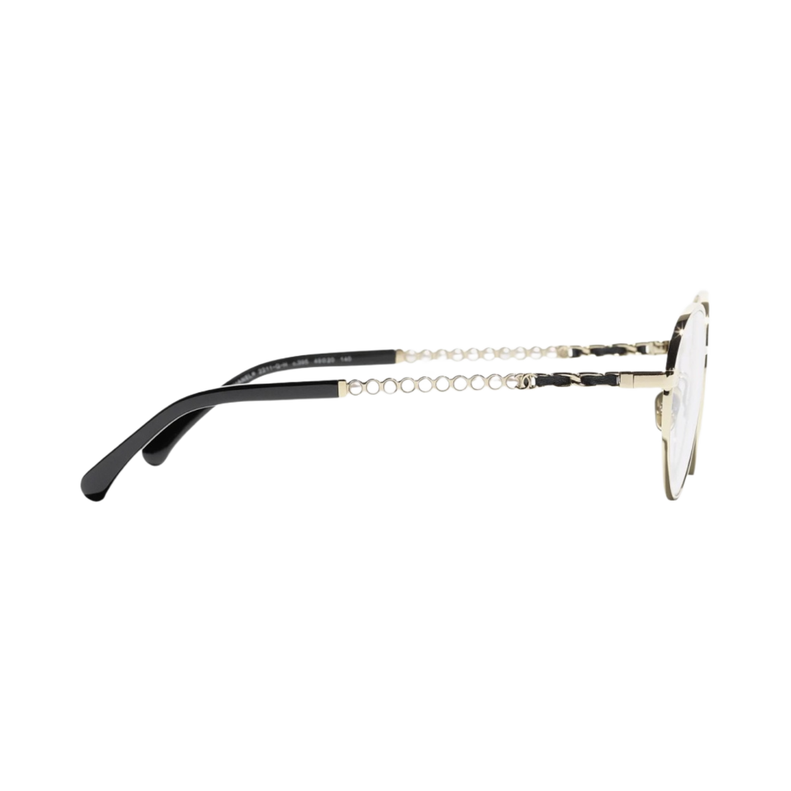 샤넬 프레임 메탈 글래스 펄 & 블랙 골드(Chanel Round Eyeglasses Metal Glass Pearls & Black Gold) - 3