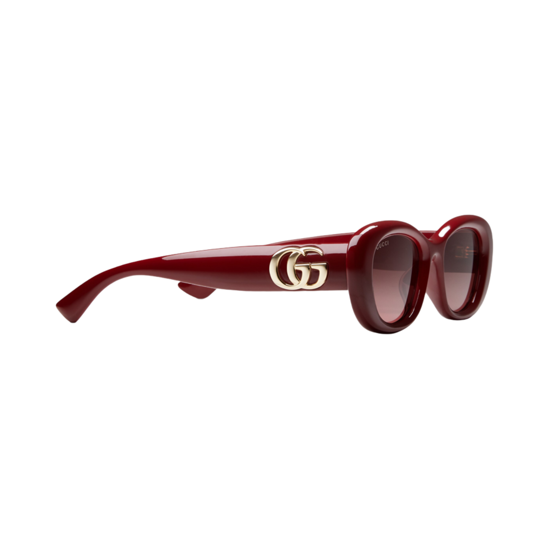 (W) 구찌 로우 노즈 브릿지 핏 오발 선글라스 샤이니 솔리드 로쏘 앙코라 레드((W) Gucci Low Nose Bridge Fit Oval Sunglasses Shiny Solid Rosso Ancora Red) - 2