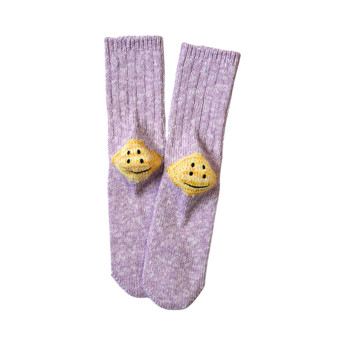 EK-1363/XSA Kapital 56 Pieces 3×1 Rib Rainbowy Happy Heel Socks Purple