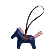 Hermes Rodeo MM Charm Milo & Bleu Saphir Mauve Sylvestre Rouge