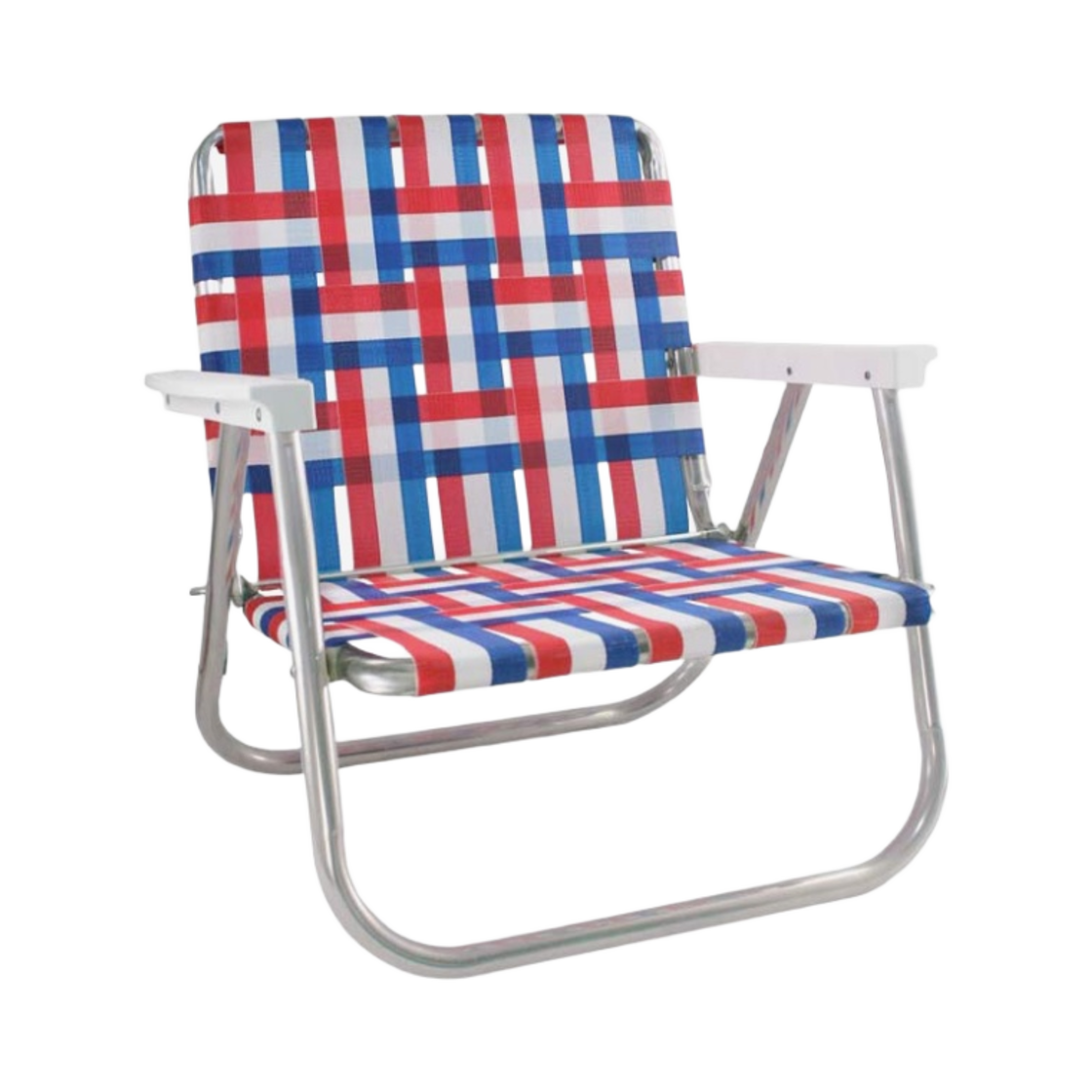 BUW0202 Lawn Chair Low Back Beach Chair Old Glory White