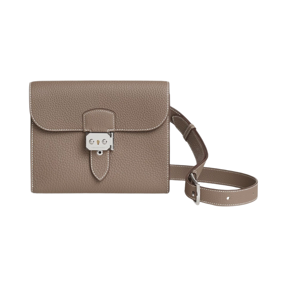 H084109CK18 Hermes Sac A Depeches 21 Bag Togo & Palladium Etoupe