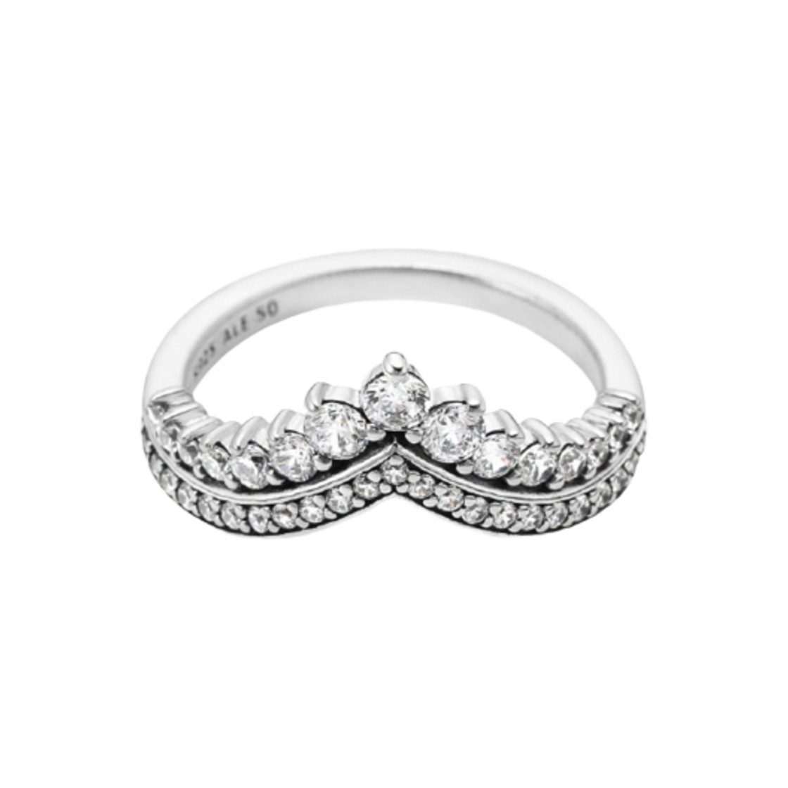 (W) 판도라 프린세스 위시본 링 스털링 실버 클리어((W) Pandora Princess Wishbone Ring Sterling Silver Clear) - 1