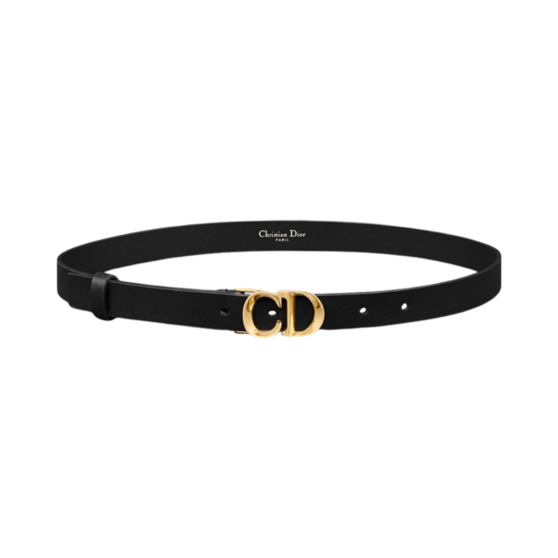 B0329UVWV-M900 (W) Dior 20mm C'est Belt Black Smooth Calfskin
