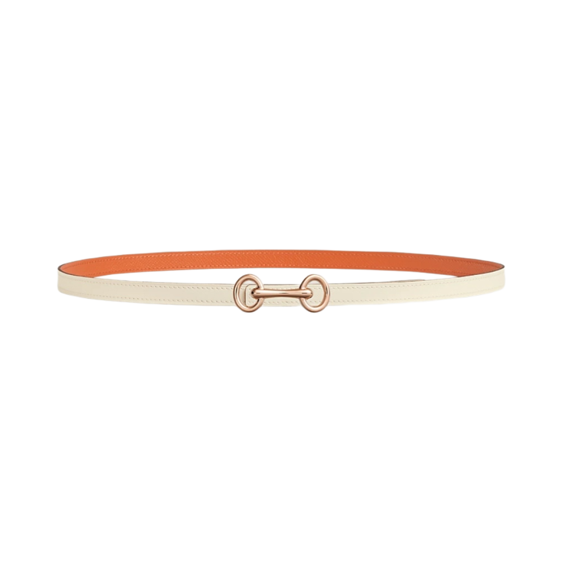 (W) 에르메스 헤리티지 벨트 버클 & 리버서블 가죽 스트랩 13mm & 핑크 골드 나타 오랑쥬((W) Hermes Heritage Belt Buckle & Reversible Leather Strap 13mm & Pink Gold Nata Orange) - 1