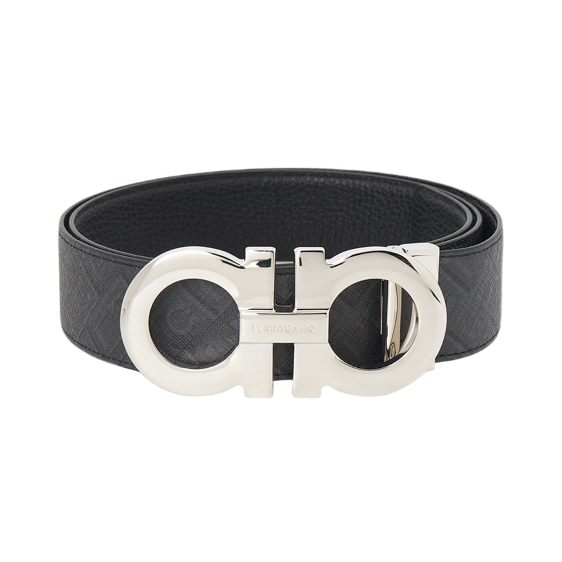 670270-780244 Ferragamo Gancini Reversible Belt Charcoal