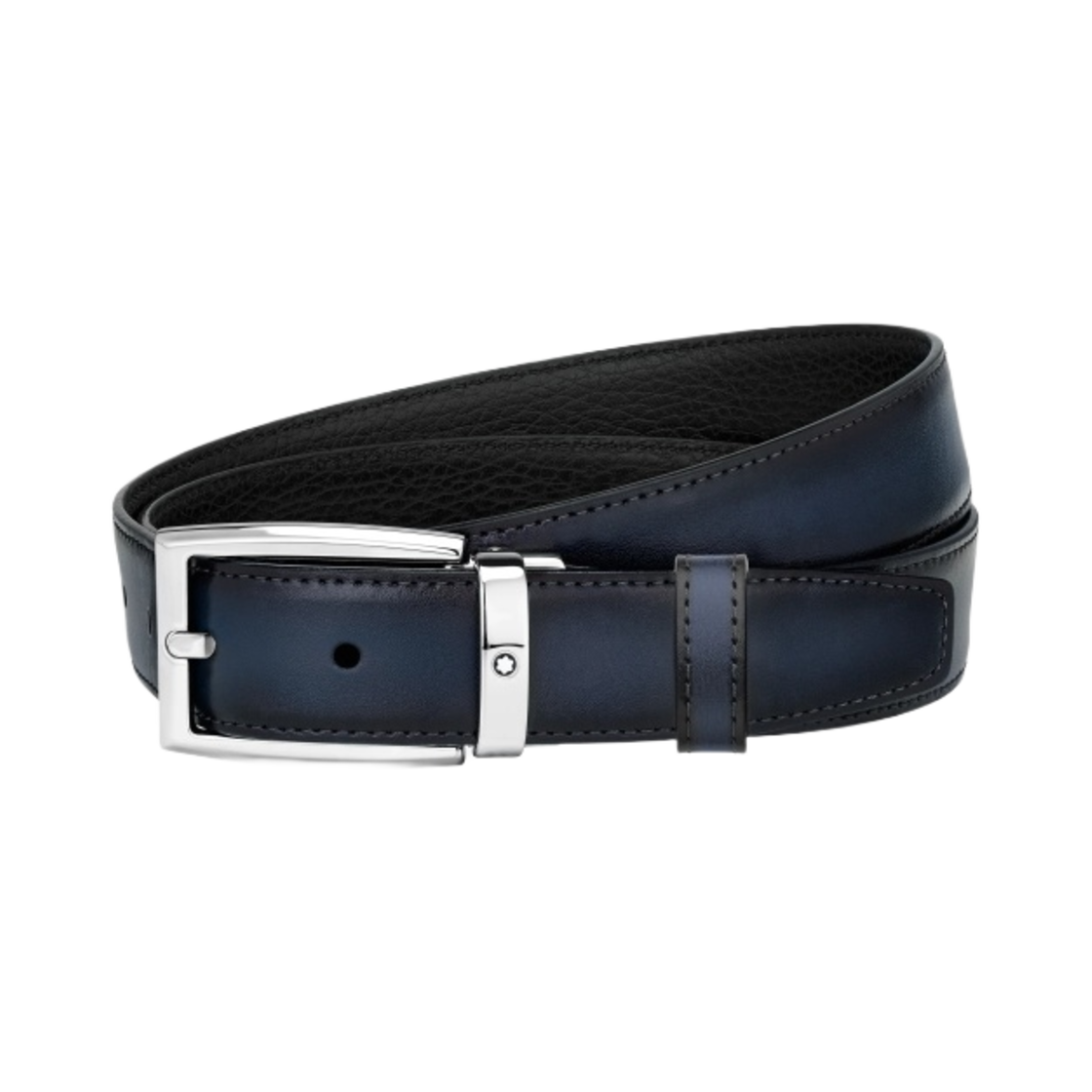 123899 Montblanc 30mm Reversible Leather Belt Black Blue
