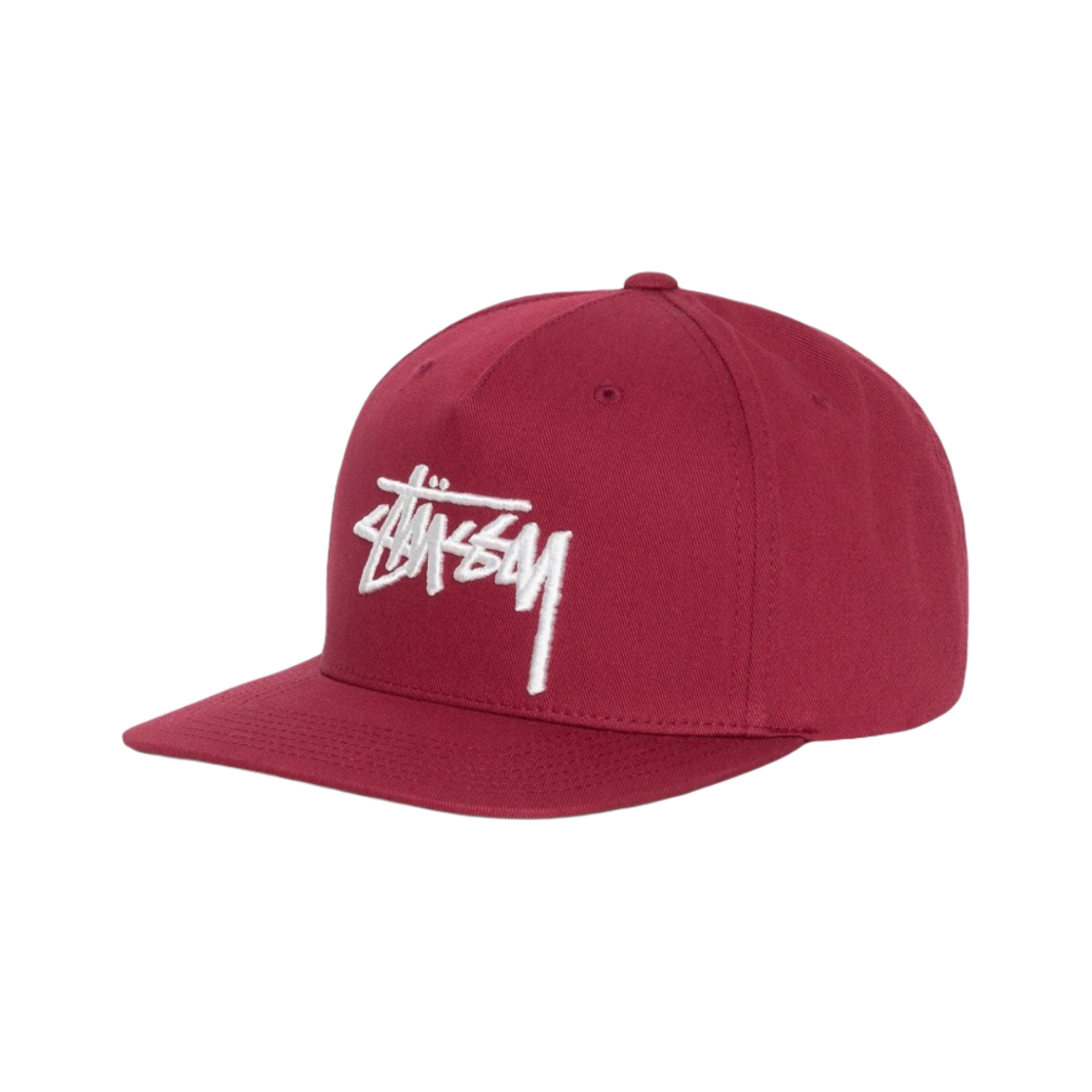 스투시 빅 스탁 포인트 크라운 캡 베리 와인