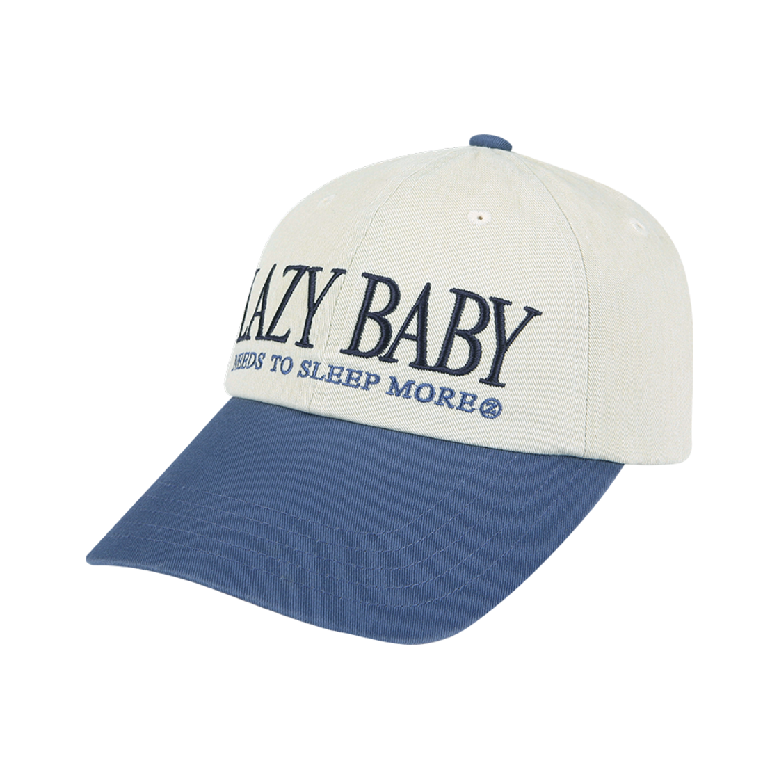 레이지지 90s 레이지 베이비 볼캡 에크루/블루(LAZYZ 90s Lazy Baby Ball Cap Ecru/Blue)
