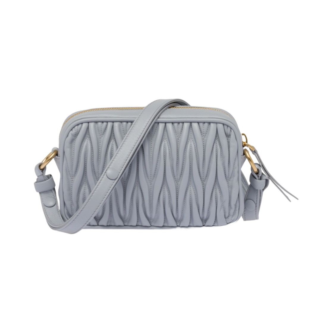 미우 미우 마테라쎄 나파 가죽 숄더백 콘플라워(Miu Miu Matelasse Nappa Leather Shoulder Bag Cornflower) - 3