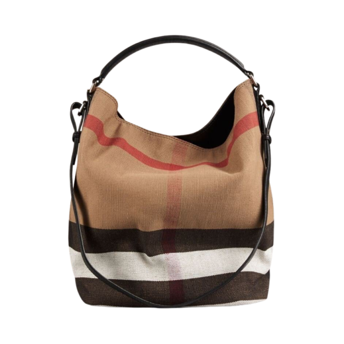 버버리 캔버스 체크 애쉬비 숄더백 블랙