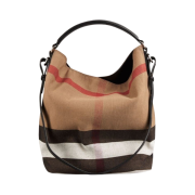 Burberry Canvas Check Ashby Shoulder Bag Black