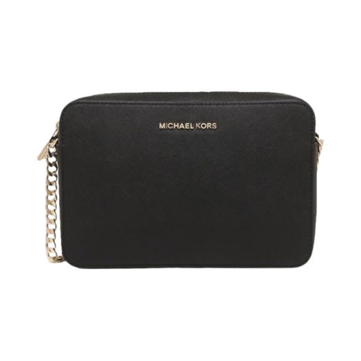 Michael Kors Jet Set Large Saffiano Leather Crossbody Bag Black