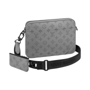 Louis Vuitton Duo Messenger Bag Monogram Shadow Anthracite Gray
