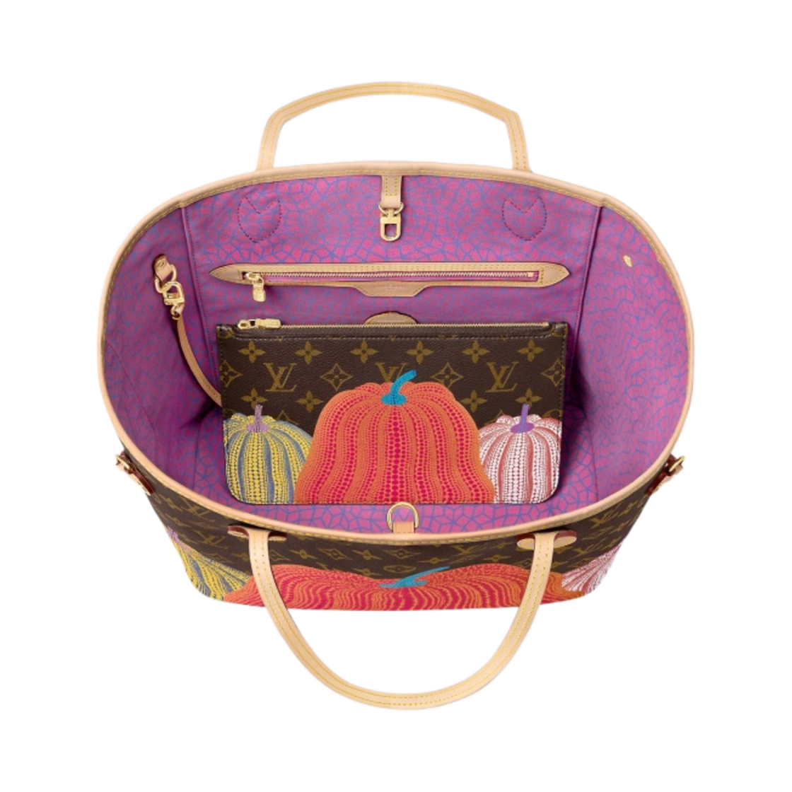 루이비통 x 야요이 쿠사마 네버풀 MM 모노그램(Louis Vuitton x YK Neverfull MM Monogram) - 4