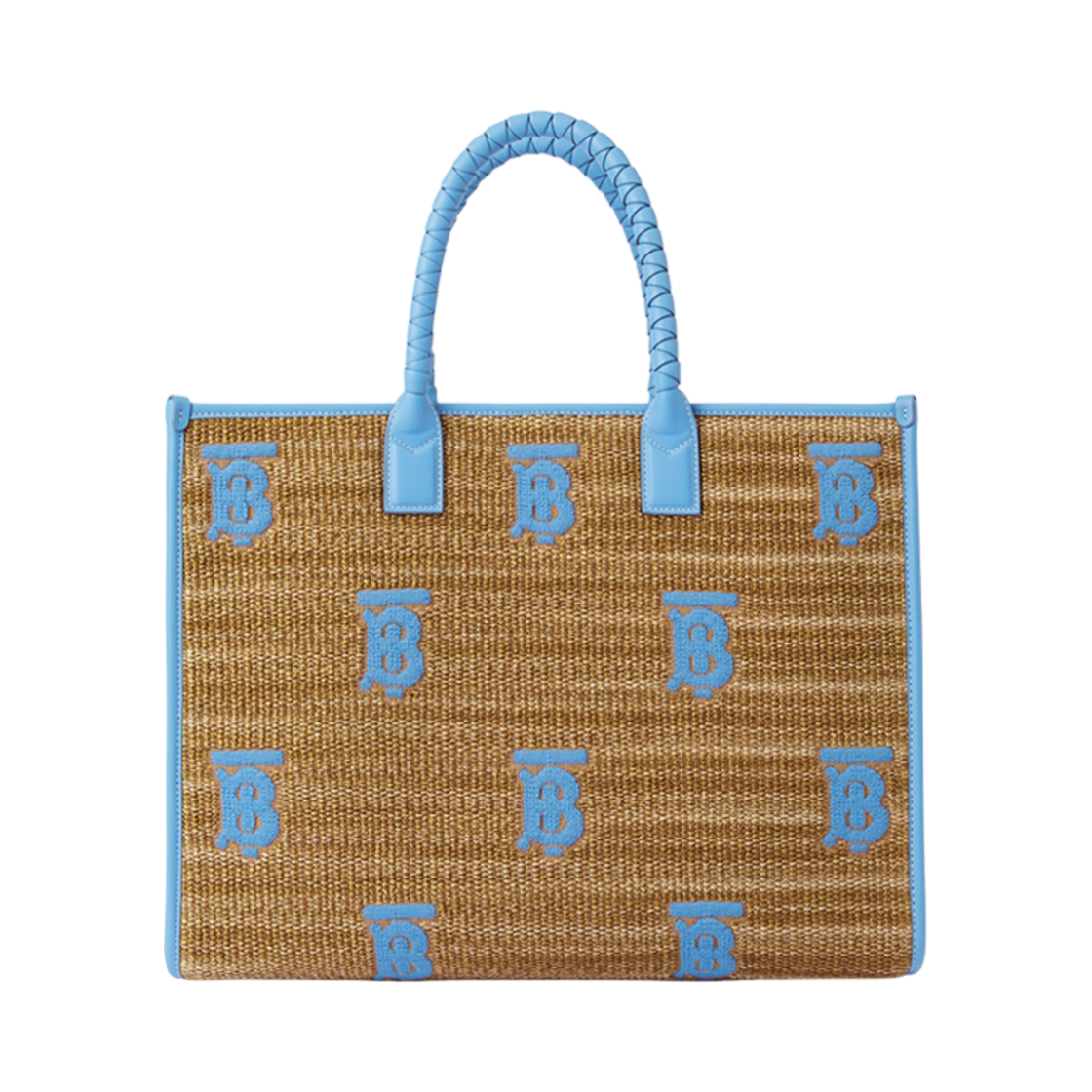 버버리 미디움 프레야 토트 내츄럴 쿨 콘플라워 블루(Burberry Medium Freya Tote Natural Cool Cornflower Blue) - 2