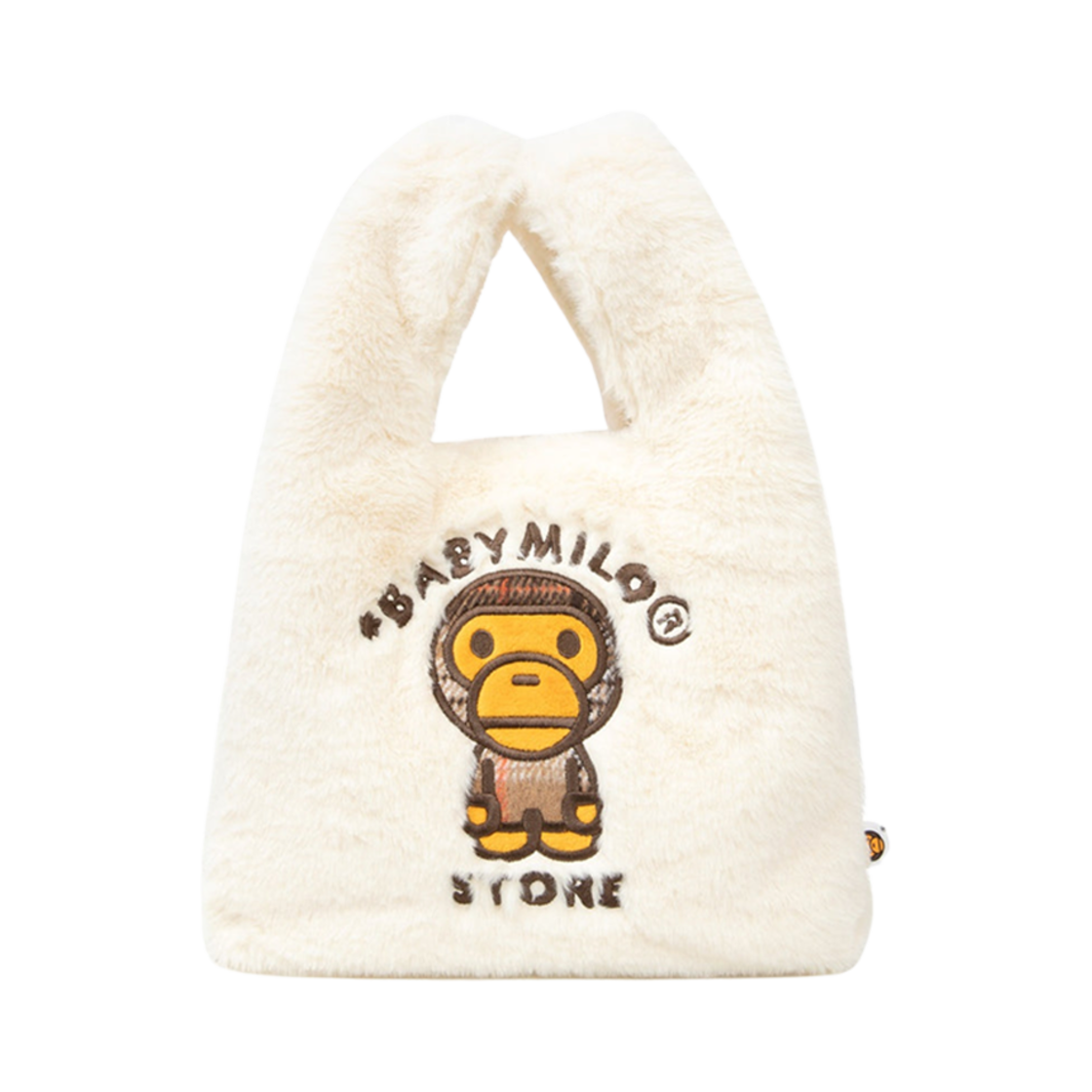 0MXBGW4231XXL BAPE Baby Milo Fluffy Tote Bag Beige