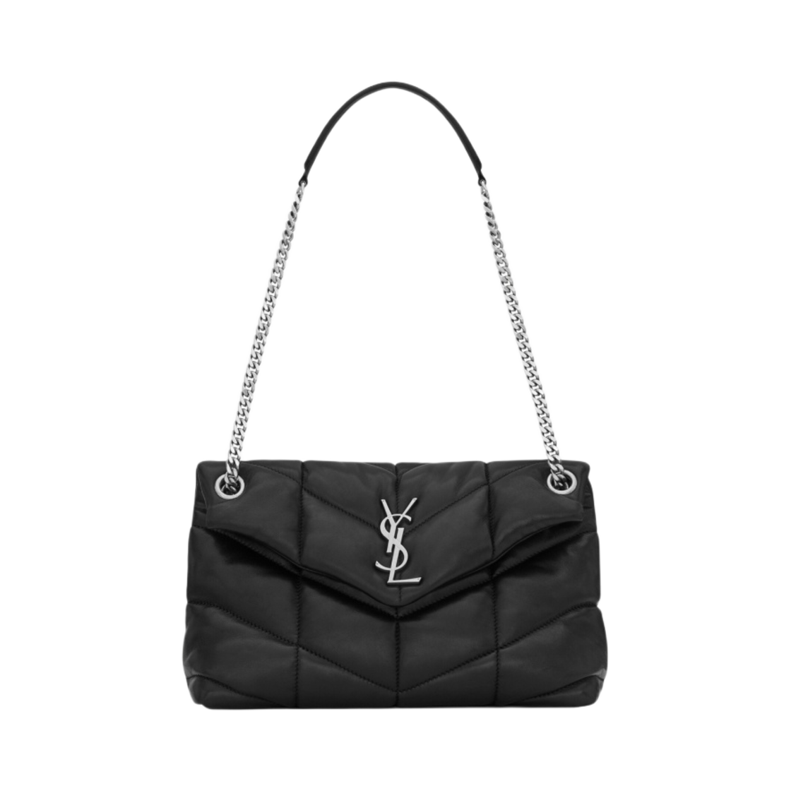 생로랑 퍼퍼 스몰 체인 백 퀼티드 램스킨 블랙(Saint Laurent Puffer Small Chain Bag In Quilted Lambskin Black)