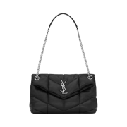 Saint Laurent Puffer Small Chain Bag In Quilted Lambskin Black