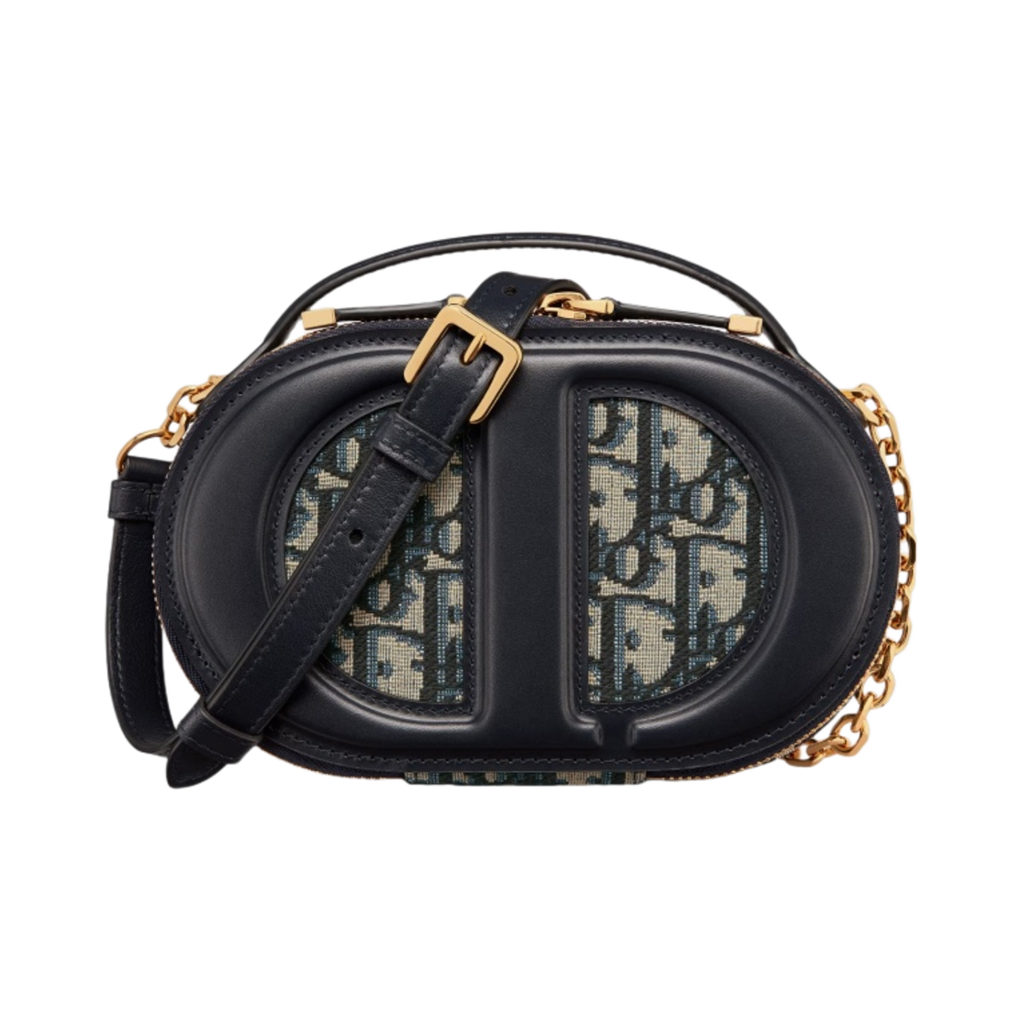 디올 CD 시그니쳐 오벌 카메라백 블루 디올 오블리크 자카드(Dior CD Signature Oval Camera Bag Blue Dior Oblique Jacquard) - 1