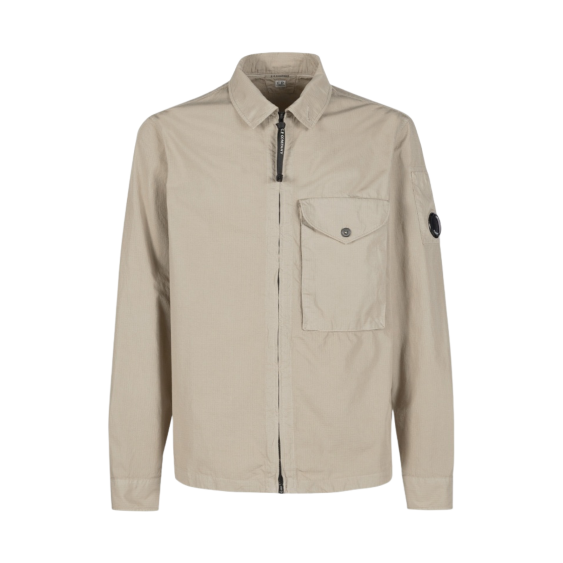 14CMSH122A006272G330 C.P. Company Rip Stop Pocket Shirt Cobblestone Brown - 23SS