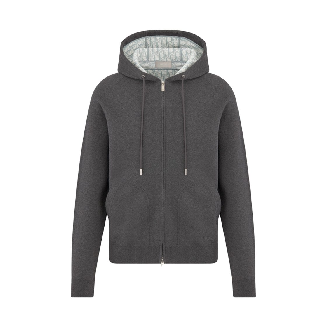 디올 니트 캐시미어 후드 트랙 자켓 그레이(Dior Knit Cashmere Hooded Track Jacket Gray) - 1
