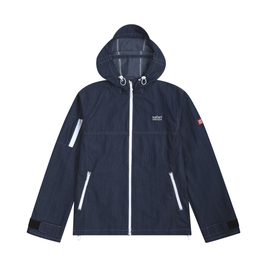saf00443 Safarispot Authentic Denim Windbreaker - Indigo
