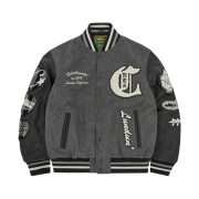 Corteiz US VS DEM Varsity Jacket Grey